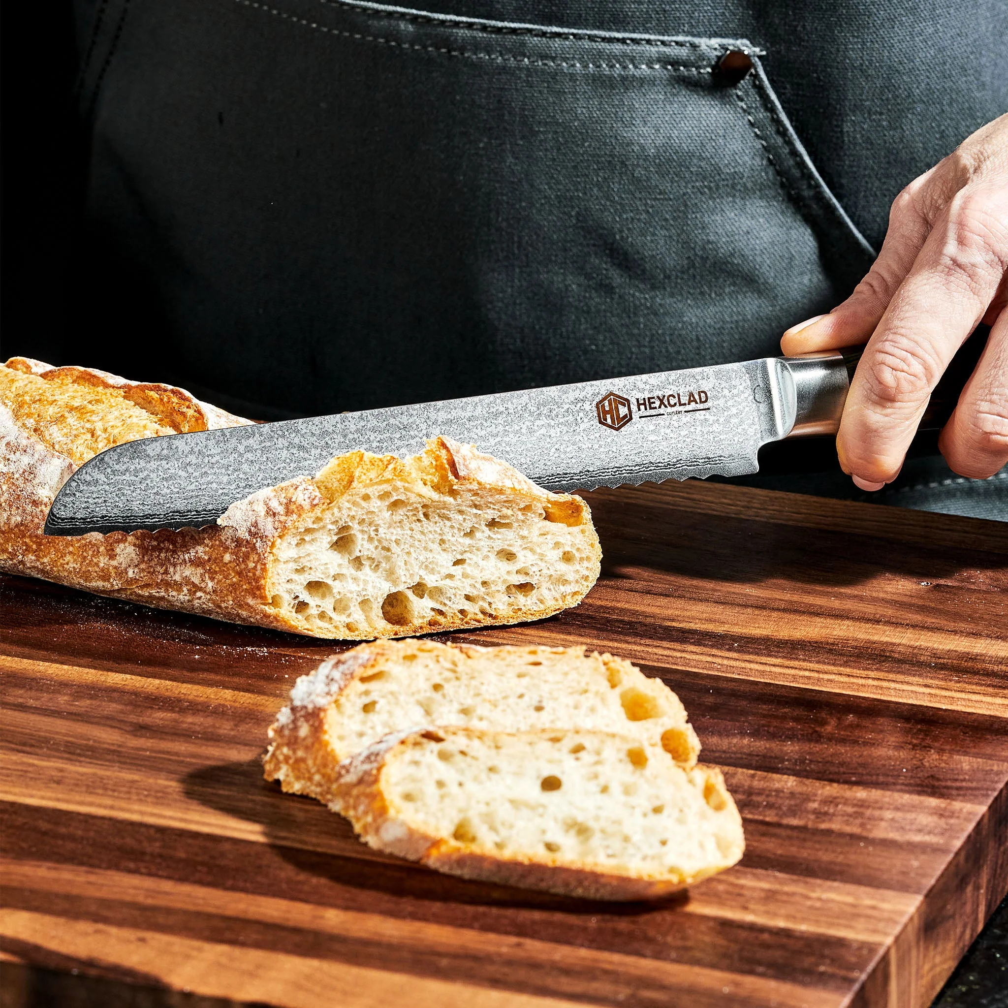 Damascus Steel 20 cm Serrated Bread Knife - Image 5