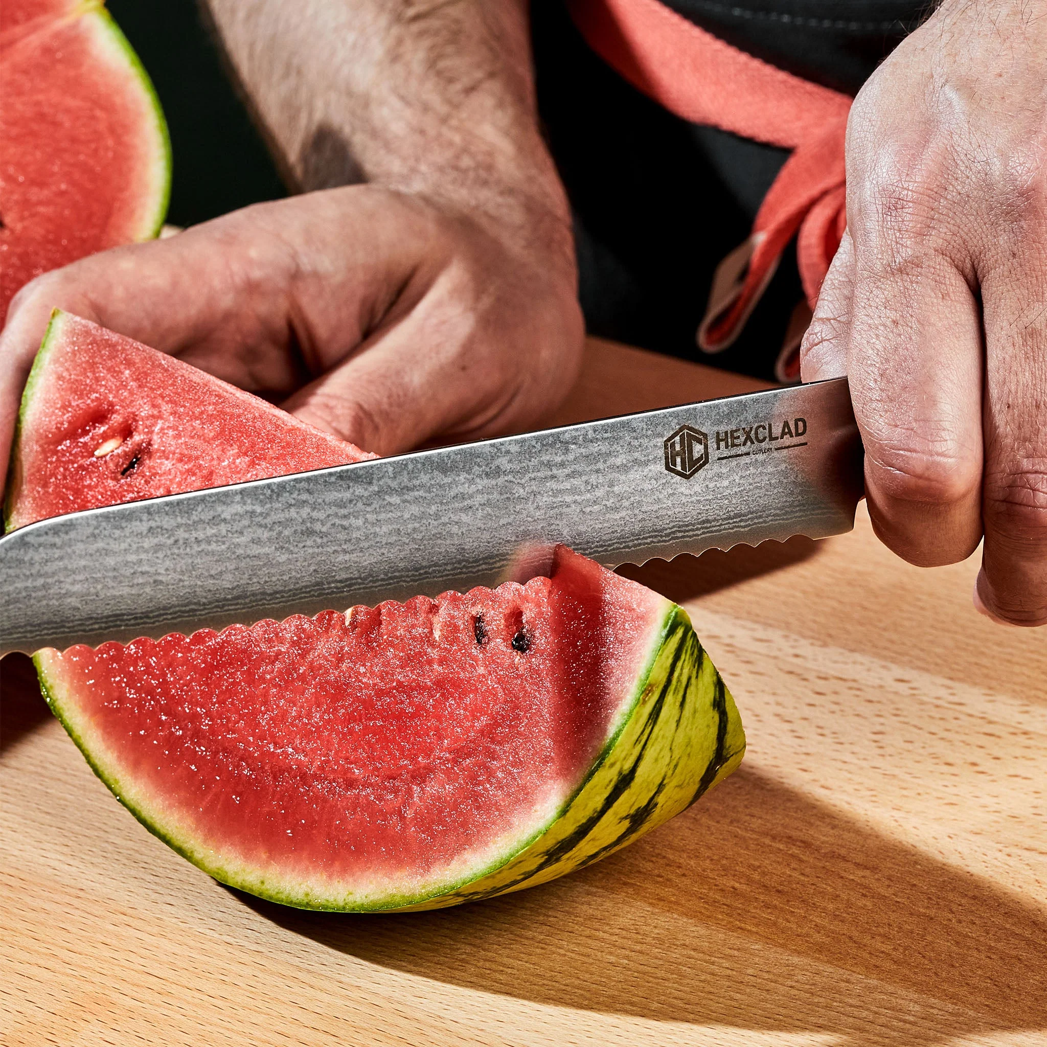Damascus Steel 20 cm Serrated Bread Knife - Image 6