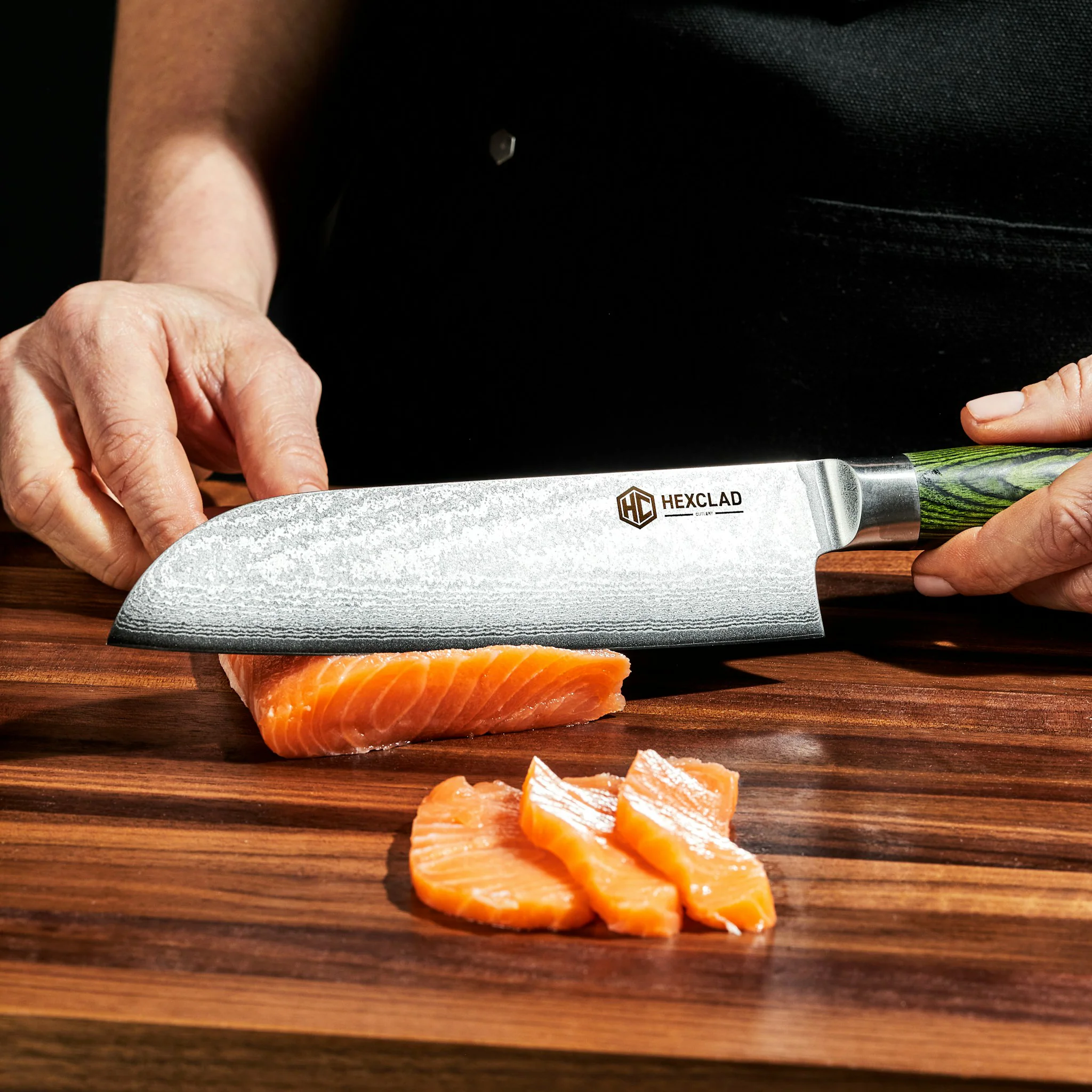 6 pc Japanese Damascus Steel Knife Set w/ Magnetic Knife Block - Image 5